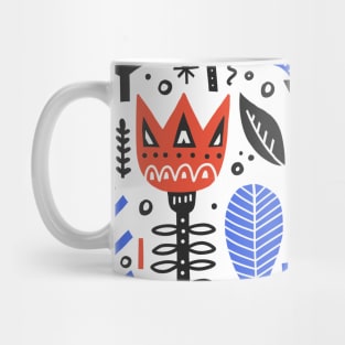 Slavic Folk Pattern with Flowers and Leaves Mug